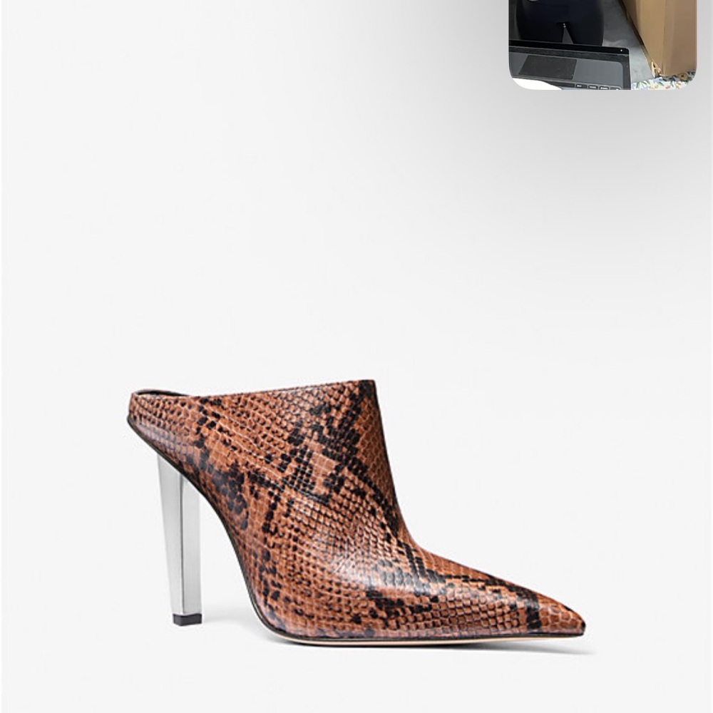 Michael Kors Brown Snakeskin Mules